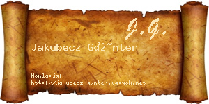 Jakubecz Günter névjegykártya
